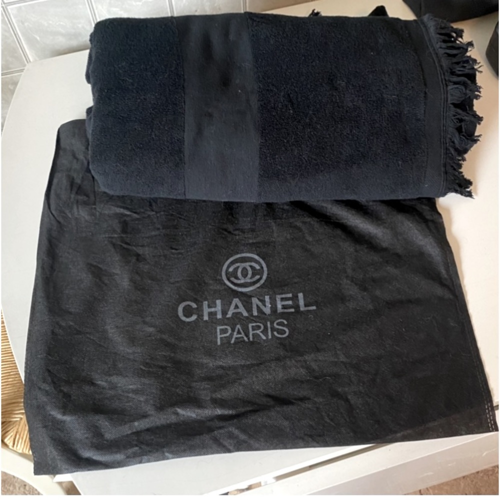 NEW Authentic Black Chanel With CC logo beach towel
SOLD